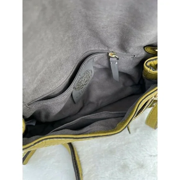 Vince Camuto Bubble Lamb Leather Flap Crossbody- Lucia olive oil women bag
